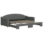 vidaXL Lit de jour avec lit gigogne gris foncé 90x190 cm tissu