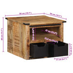 vidaXL Table basse avec tiroirs 50x50x40 cm bois de manguier massif