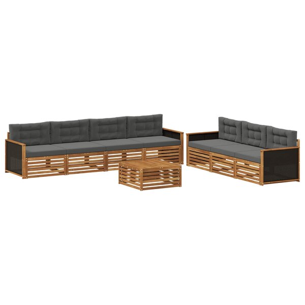 vidaXL Ensemble de canapés d'extérieur 8 pc Naturel et Anthracite