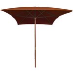 vidaXL Parasol de jardin avec mât en bois terre cuite 200x300 cm