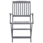 vidaXL Chaises pliables d'extérieur lot de 6 et coussins Bois d'acacia