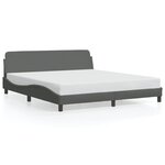 vidaXL Cadre de lit sans matelas gris foncé 160x200 cm tissu
