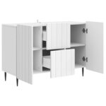vidaXL Buffet Blanc brillant 89 x 34 5 x 62 cm Bois d'ingénierie