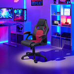 Tectake Chaise gamer MIKE - noir/rouge bordeaux