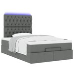 vidaXL Cadre de lit ottoman avec matelas gris foncé 120x200cm tissu