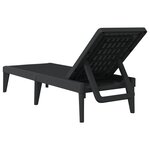 vidaXL Chaise longue anthracite 186x60x29 cm PP