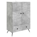 vidaXL Buffet Gris béton 66 x 34 5 x 95 cm Bois d'ingénierie