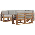 vidaXL Ensemble de canapés d'extérieur 7 pc Gris Naturel et Clair