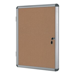 Vitrine d'intérieur Enclore porte-battante fond en liège, 6 feuilles A4, dimensions L72 x H67,4 x P3,5 cm