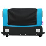 vidaXL Remorque de vélo noir et bleu 45 kg fer