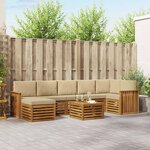vidaXL Ensemble de canapés d'extérieur 8 Pièces Naturel et Beige