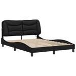 vidaXL Cadre de lit avec LED sans matelas Hvar noir 140x200 cm