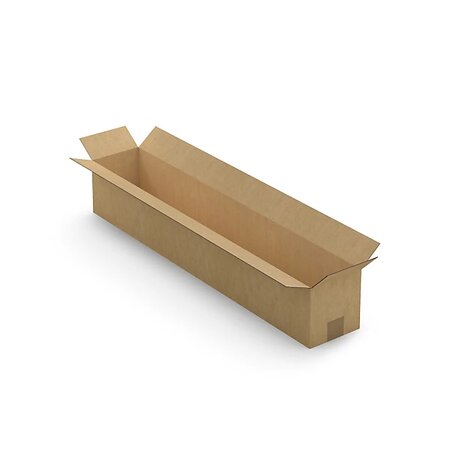 Caisse carton longue simple cannelure à grande ouverture raja 90x15x15 cm (lot de 10)
