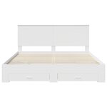 vidaXL Cadre de lit avec tiroir Blanc 200 x 200 cm Bois d'ingénierie