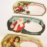 12 étiquettes adhésives de Noël - Médaillons Vintage