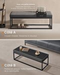 Banc bout de lit partie supérieure réversible 43 x 112 x 40 cm banc à chaussures petite tablette amovible minimaliste cadre en acier capacité 300 kg gris 12_0006077