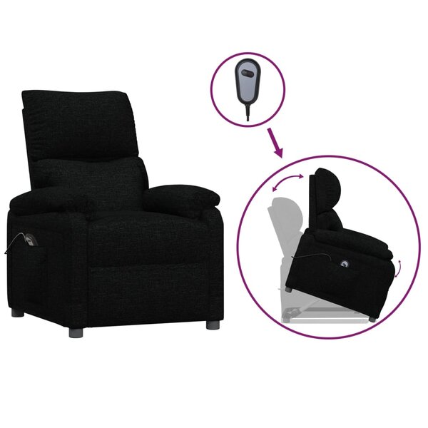 vidaXL Fauteuil Noir Tissu