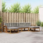 vidaXL Ensemble de canapés d'extérieur 6 Pièces Gris Naturel et Clair