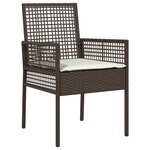 vidaXL Ensemble de salle à manger de jardin 5 pièces en poly rattan marron