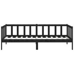 vidaXL Lit Noir Bois de pin massif 90x200 cm