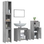 vidaXL Ensemble de meubles de salle de bain 4 Pièces Sonoma gris