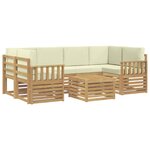 vidaXL Ensemble de canapés d'extérieur 7 pc Blanc et crème Polyester