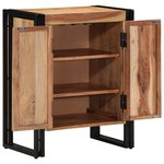 Meuble à chaussures vidaXL Noir 30x30x40 cm en bois d'acacia massif et acier