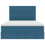 vidaXL Lit avec rangement et matelas Bleu foncé 140 x 200 cm Velours