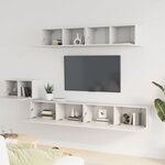 vidaXL Ensemble de meubles TV 5 Pièces Blanc Bois d'ingénierie