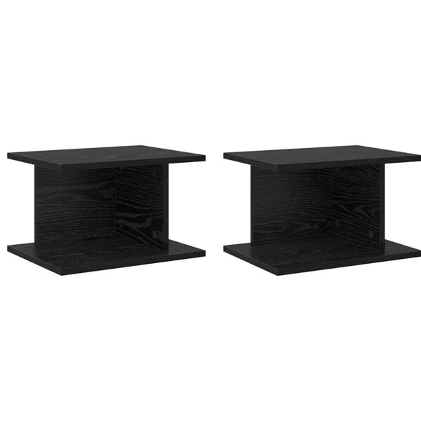vidaXL Table de chevet 2 Pièces Chêne noir 40 x 30 x 25 cm
