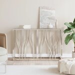 vidaXL Table console 110x30x70 cm acier inoxydable et verre