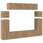 vidaXL Meuble TV 8 Pièces Marron 30 5 x 30 x 90 cm Bois d'ingénierie