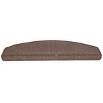 vidaXL Tapis d'escalier 30 pièces 65 x 24 x 4 cm Marron café Demi-rond Grand