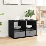 vidaXL Support de télévision avec tiroir Chêne noir 79 x 40 x 48 cm
