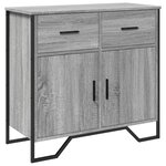 vidaXL Buffet sonoma gris 79 5x35 5x74 5 cm bois d'ingénierie