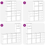 vidaXL Armoires latérales 5 Pièces ODDA 40x24x79 cm bois massif pin