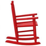 vidaXL Chaise à bascule enfants rouge bois de peuplier massif