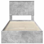 vidaXL Lit de Rangement Gris béton 90 x 200 cm Bois d'ingénierie