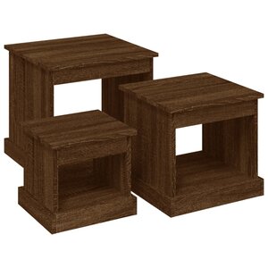 vidaXL Tables basses 3 Pièces chêne marron bois d'ingénierie