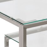 vidaXL Table console argenté acier inoxydable et verre trempé