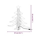 vidaXL Arbre de Noël pliable avec LED Blanc chaud 87x87x93 cm