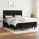 vidaXL Sommier à lattes de lit avec matelas Noir 160x200 cm Tissu