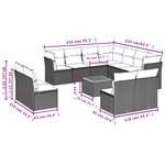 vidaXL Salon de jardin et coussins 12 Pièces mélange beige résine tressée