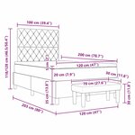 vidaXL Lit à Sommeil avec Matelas & Banc Rose 120x200 cm Velours