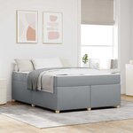 vidaXL Cadre de lit avec matelas Gris clair 140 x 200 cm tissu