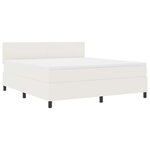 vidaXL Lit à ressort LED avec tête de lit Crème et Blanc 180 x 200 cm