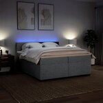 vidaXL Sommier à lattes de lit avec matelas Gris clair 200x200cm Tissu