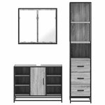 vidaXL Ensemble de meubles de salle de bain 3 Pièces Sonoma gris