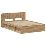vidaXL Cadre de lit avec rangement Chêne artisanal 140 x 190 cm
