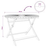 vidaXL Table de jardin pliante Naturel Ø110 x 75 cm